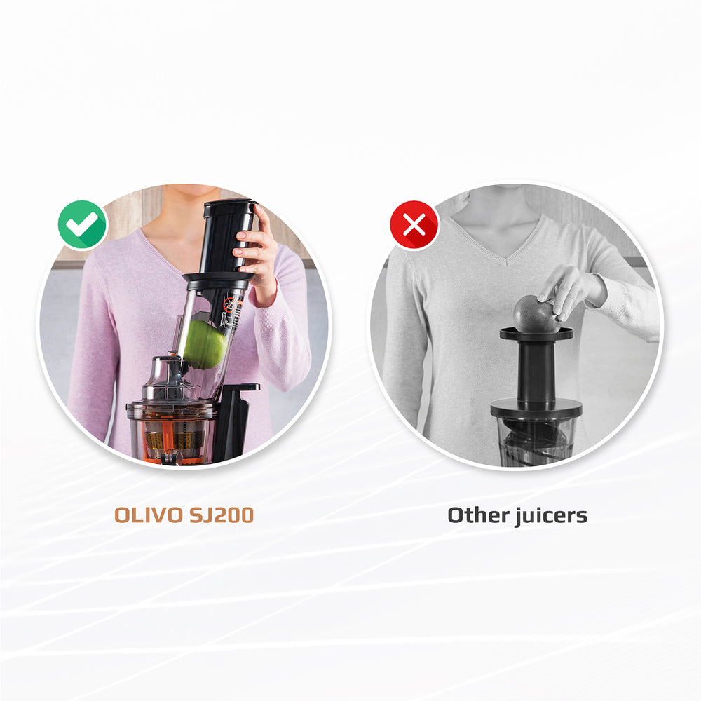 OLIVO SJ200 Multifunction Slow Juicer - Squeeze Out Up To 98% - Slow Speed 39 rpm - Easy to Clean