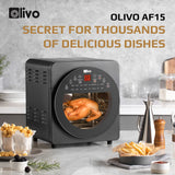 OLIVO AF15 Air Fryer - 16 Preset Functions - 15L Capacity - 2000W Power