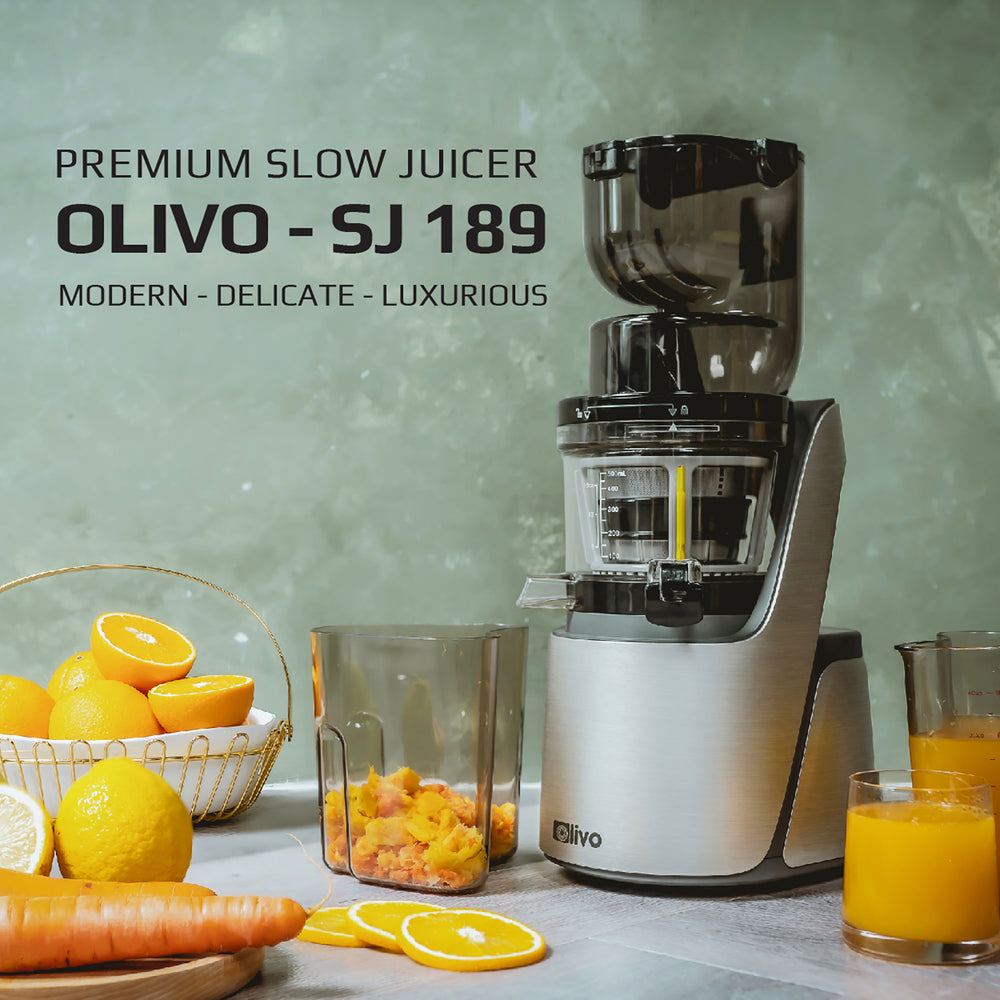 OLIVO SJ189 Premium Slow Juicer - Squeeze Fruits and Vegetables - Make Ice Cream - 10 Years