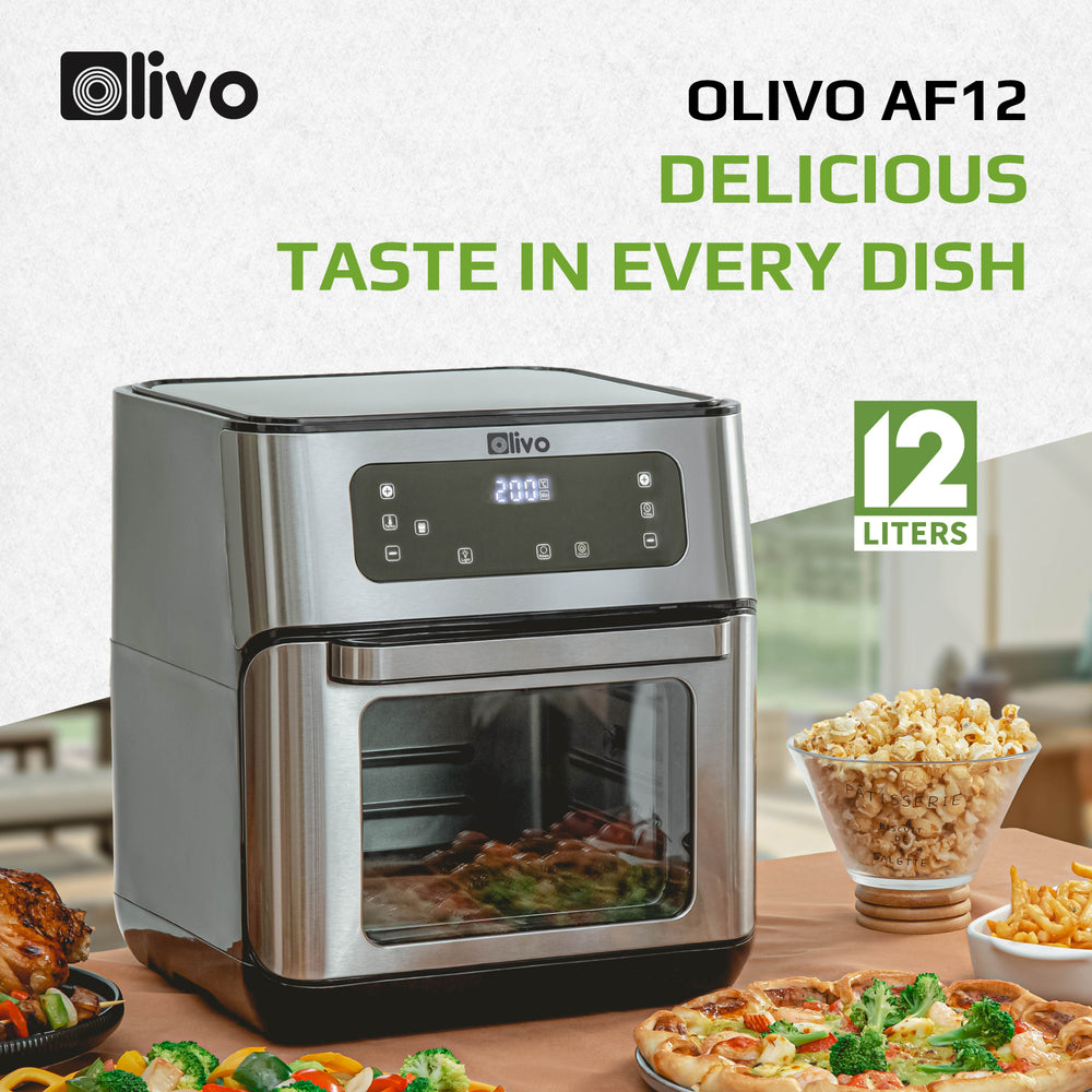 OLIVO AF12 Air Fryer - 08 Preset Functions - 12L Capacity - 1800W Power