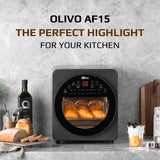 OLIVO AF15 Air Fryer - 16 Preset Functions - 15L Capacity - 2000W Power