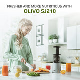 OLIVO SJ210 Slow Juicer - Squeeze Out Up To 98%- Multi-purpose Fruit And Vegetable Juicer