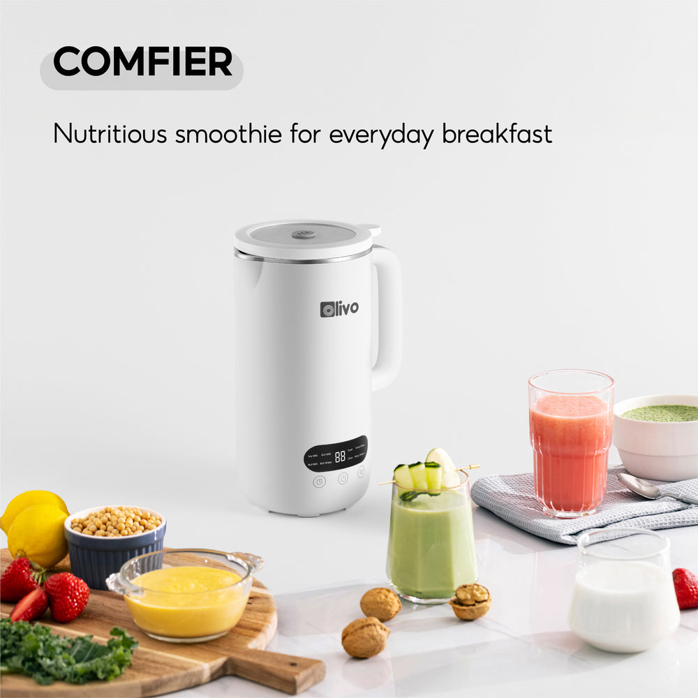 OLIVO CB1000 Nut Milk Maker - Smoothie Blender - Soup Maker, 35 Oz & 120 V, 9 functions, 304 stainless steel, safety sensor