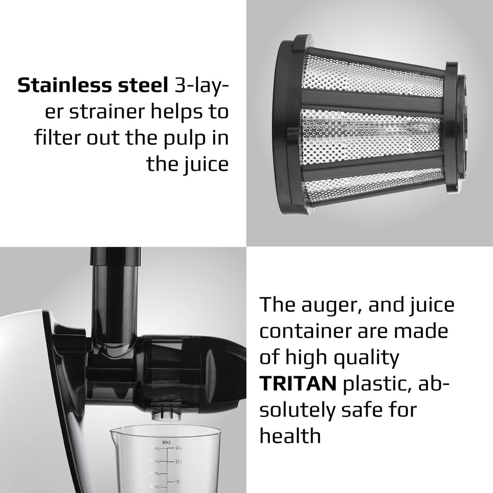 OLIVO SJ22 Horizontal Slow Juicer - Squeeze Vegetables Without Worrying About Being Stuck - Squeeze Out - Easy To Clean