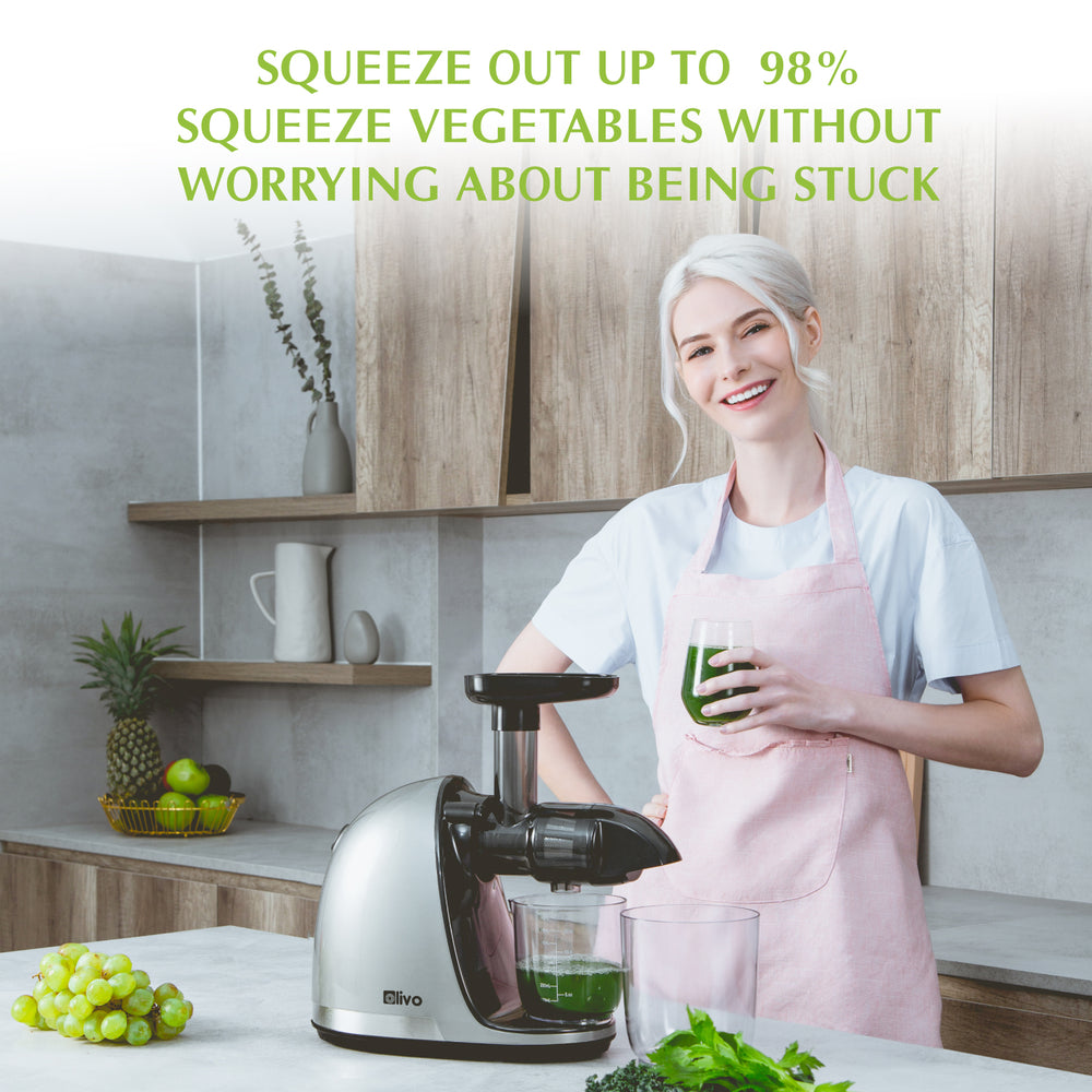 OLIVO SJ22 Horizontal Slow Juicer - Squeeze Vegetables Without Worrying About Being Stuck - Squeeze Out - Easy To Clean