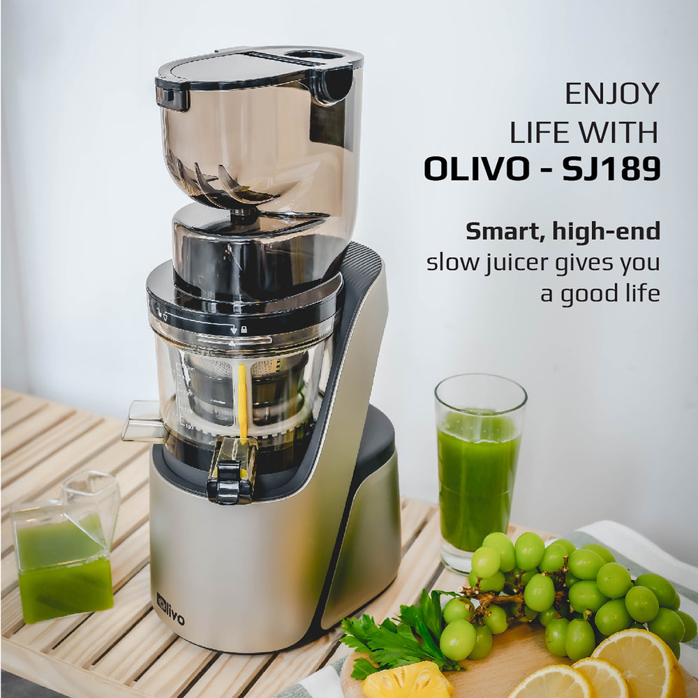 OLIVO SJ189 Premium Slow Juicer - Squeeze Fruits and Vegetables - Make Ice Cream - 10 Years